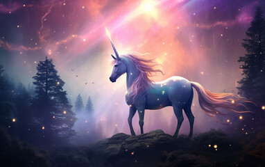 Fantastic Unicorns under the stars