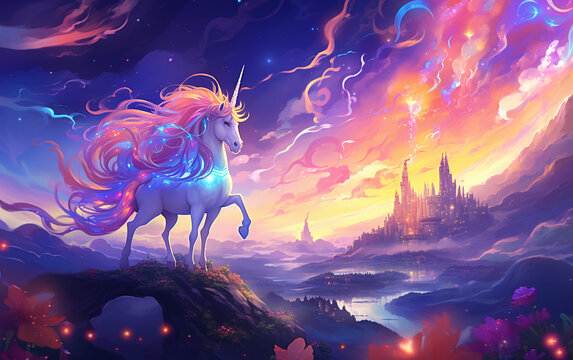 Fantastic Unicorns under the stars