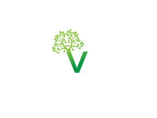 Letter  Design Logo with Creative Tree Branch. Letter Tree Icon Logo. Tree letter  Royalty Free Vector Image.