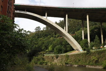 Concrete bridge in the city of Bilbao