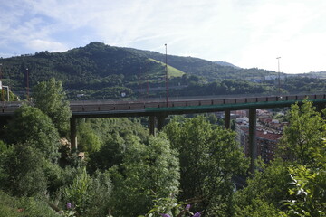 Concrete bridge in the city of Bilbao