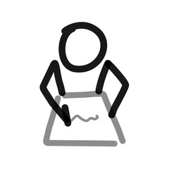 block figure writing doodle line art