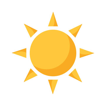 Sun vector illustration. Sun icon with rays. Isolated on a white background. Flat style.
