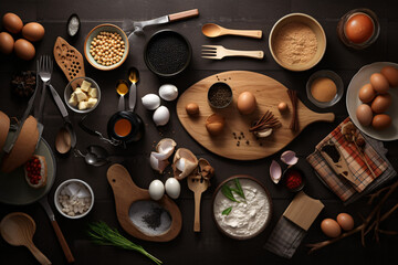 Highlighting different types of food culinary ingredient