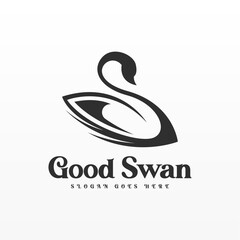 Swan logo design template. Swan logo concept. Animal logo design concept
