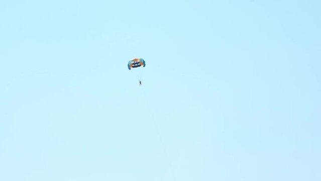 Parasailing is a popular pastime in many resorts around the world. The active form of relaxation.