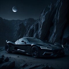 Naklejka premium car in the night sky