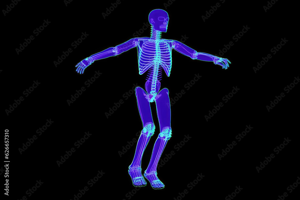 Sticker X-Ray ultrasound scan of human body - Generative AI