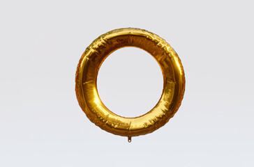 Gold Balloon Letter O 3d render 