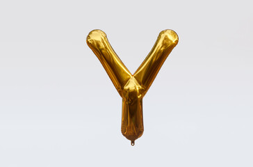 Gold Balloon Letter Y 3d render 