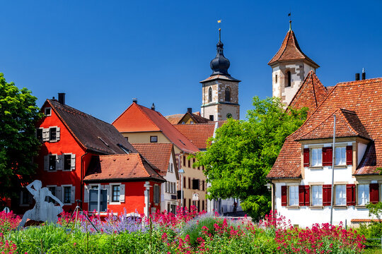 Altstadt von Crailsheim an der Jagst in Baden-W&uuml;rttemberg, Deutschland
