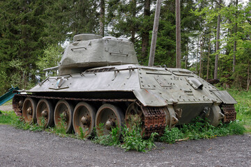 Fototapeta na wymiar Image of an old rusty Panzer tank combat vehicle 