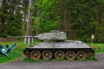 Image of an old rusty Panzer tank combat vehicle