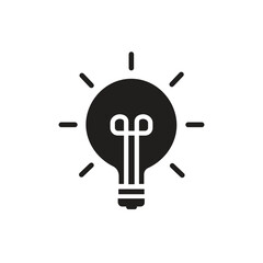 Idea bulb vector sign, logo illustration. Glyph version icon.
