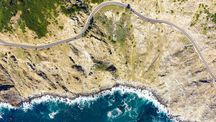 Big Sur coastline panorama at sunset, California, USA. Route 1 Big Sur California. A panoramic view of the Big Sur coastline along California.
