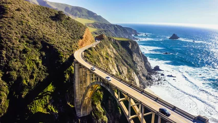 Fotobehang Kust Bixby Creek Bridge,Highway 1 and Big Sur coast California. Bixby Canyon Bridge in California and Big Sur.   © Strikernia