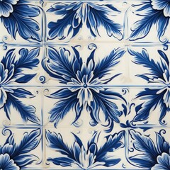 Detail of traditional portuguese azulejo ceramic tiles