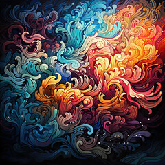 Trippy Psychedelic Illustration-Swirling Wavy Pattern