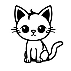 Fototapeta na wymiar cute doodle cat illustration