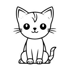 Fototapeta premium cute doodle cat illustration