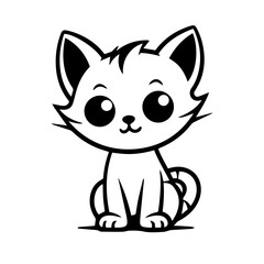 cute doodle cat illustration