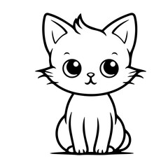 cute doodle cat illustration
