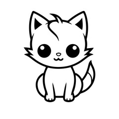 cute doodle cat illustration