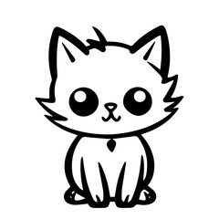 cute doodle cat illustration