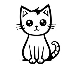 cute doodle cat illustration