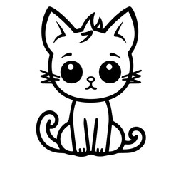 cute doodle cat illustration