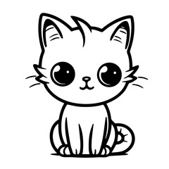 cute doodle cat illustration