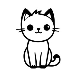 cute doodle cat illustration