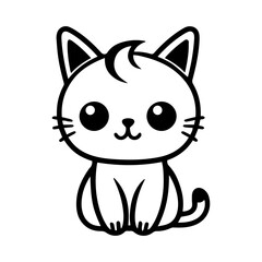 cute doodle cat illustration