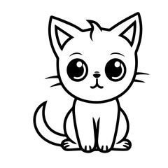 cute doodle cat illustration