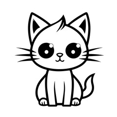 cute doodle cat illustration