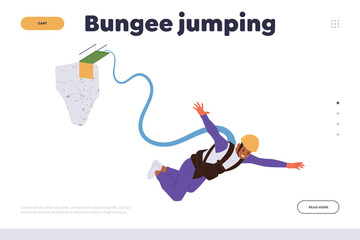 Landing page design template for online service offering bungee jumping extreme sport adventure