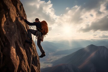 Felsige Herausforderung: Der Bergsteiger im Aufstieg