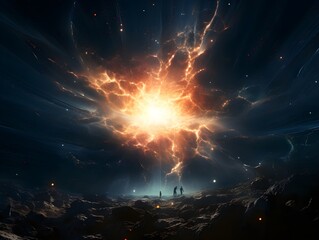 Die kosmische Explosion: Die Macht einer Supernova im Universum - obrazy, fototapety, plakaty
