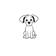 cute puppy doodle illustration