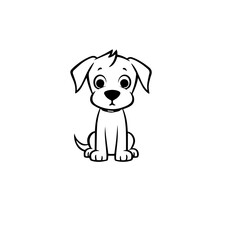 cute puppy doodle illustration