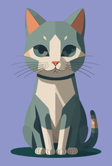Cat in digital illustration vector