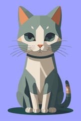 Cat in digital illustration vector