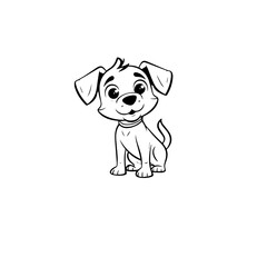 Obraz premium cute puppy doodle illustration