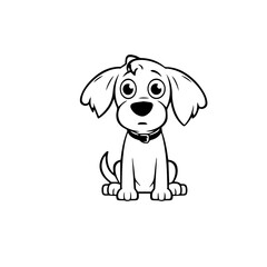 cute puppy doodle illustration
