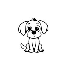 Fototapeta premium cute puppy doodle illustration