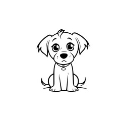 Fototapeta premium cute puppy doodle illustration