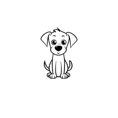 cute puppy doodle illustration
