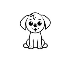 Fototapeta premium cute puppy doodle illustration