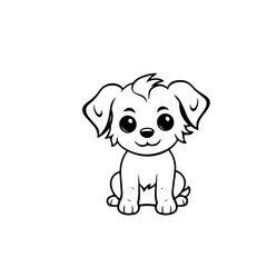 Obraz na płótnie Canvas cute puppy doodle illustration