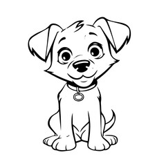 Fototapeta premium cute puppy doodle illustration